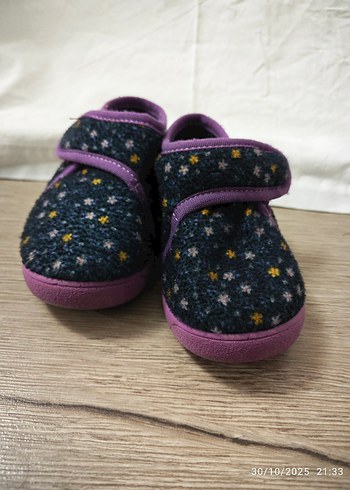 Mor Nakışlı Kız Çocuk Sıcak Ev Terliği - Görsel 2