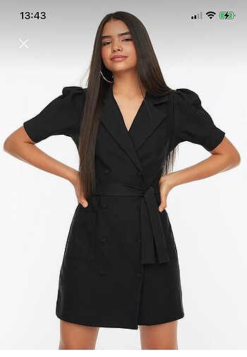 Trendyol & Milla Siyah ceket elbise