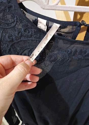 dandel kollu  Siyah Uzun mango Kadın Elbise - Görsel 4