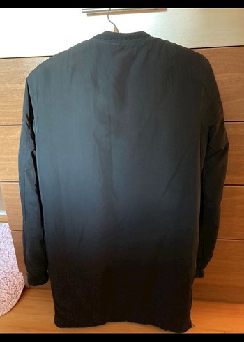 Kadın Siyah Fermuarlı Uzun Mont - Görsel 3