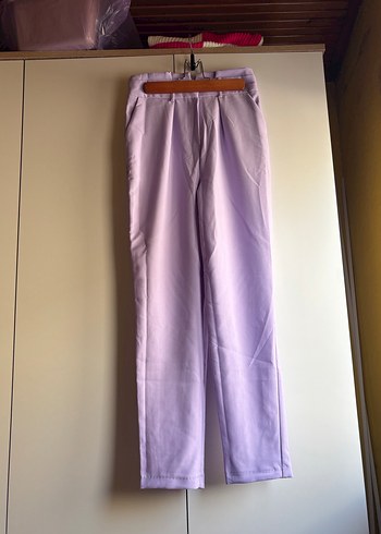 Mor Kemerli Kumaş Pantolon - Görsel 3