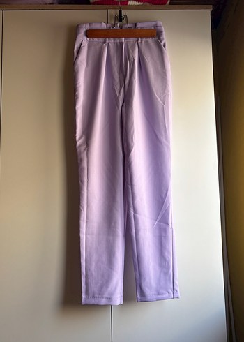 Mor Kemerli Kumaş Pantolon - Görsel 2