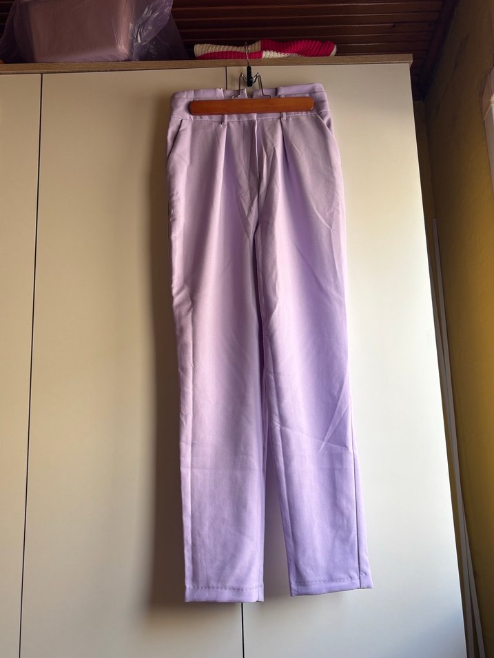 Mor Kemerli Kumaş Pantolon - Görsel 3