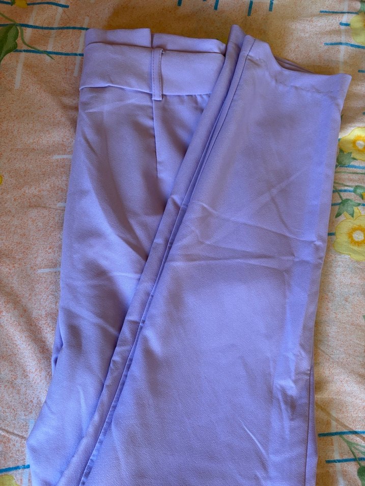 Mor Kemerli Kumaş Pantolon - Görsel 5