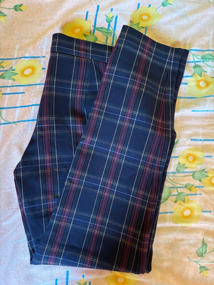 Kadın Çizgili Fermuarlı Pantolon - Görsel 5