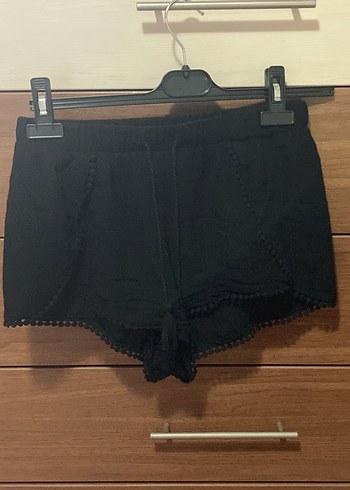 Kadın Siyah Mini Pamuklu Şort - Görsel 2