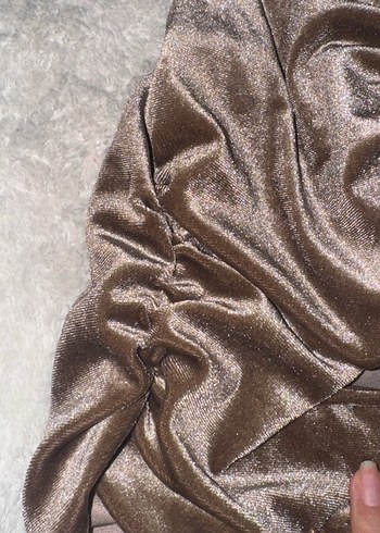 Kahverengi Drapeli Mini Süet Büstiyer - Görsel 2