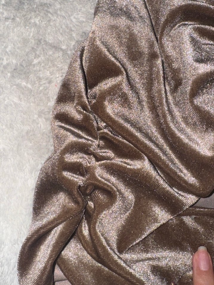 Kahverengi Drapeli Mini Süet Büstiyer - Görsel 2