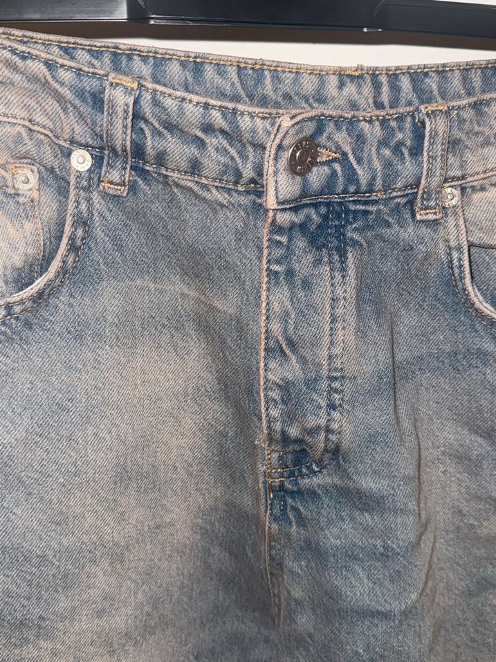 Kadın Gri Kahverengi Bol Kesim Midi Kot Pantolon - Görsel 4