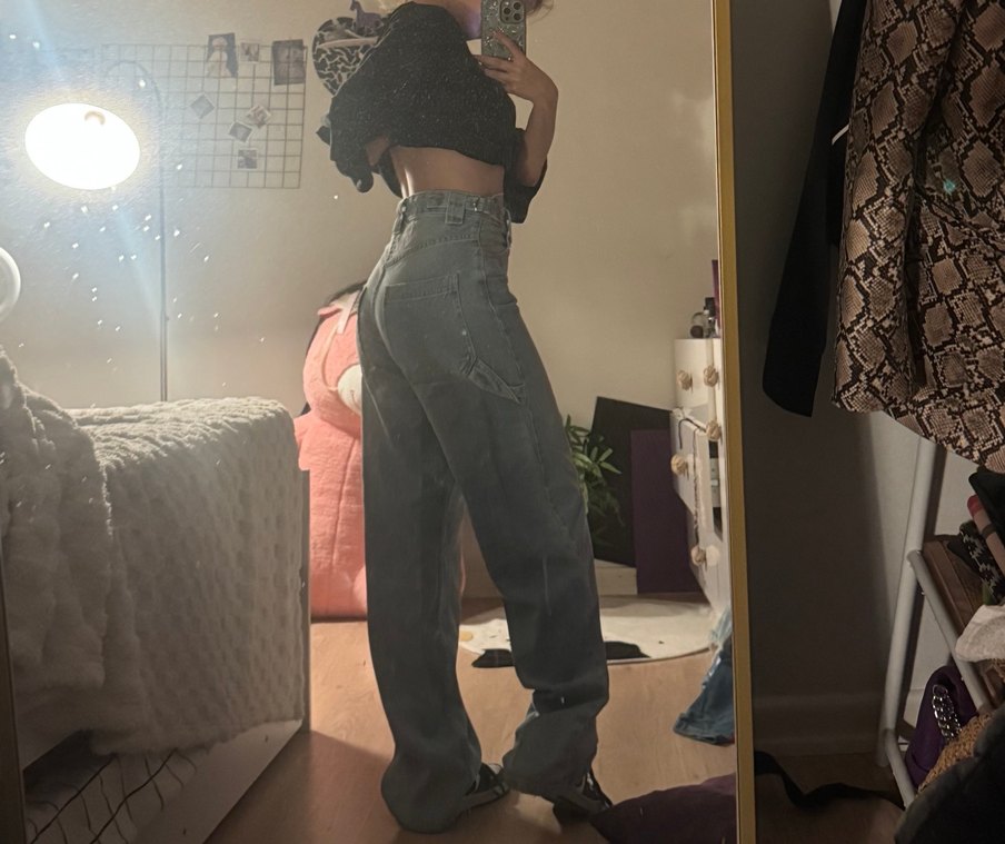 açık mavi Bol Kesim Midi Kot Pantolon - Görsel 2