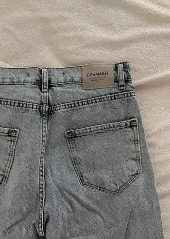 Chamakh Gri Kadın Taşlı Denim Pantolon