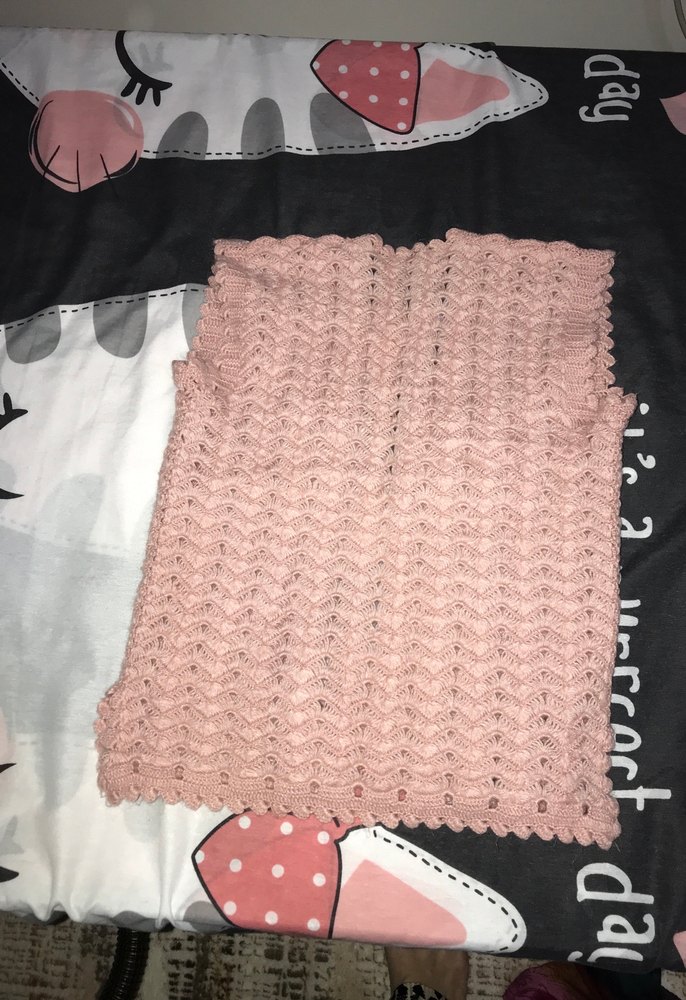 Bej Kısa Örgü Kız çocuk Yelek - Görsel 3