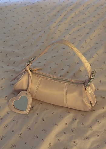 Mango x Camille Saten Toz pembe Aynalı Çanta