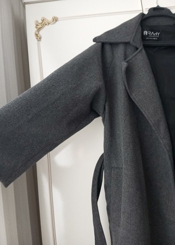 Antrasit Gri Uzun Kaban - Görsel 2