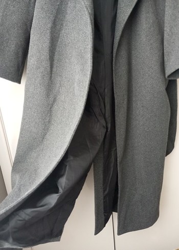 Antrasit Gri Uzun Kaban - Görsel 4