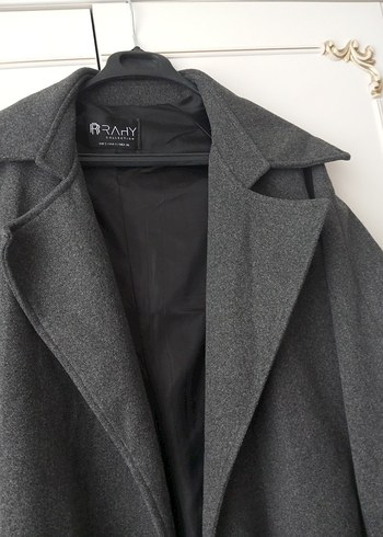 Antrasit Gri Uzun Kaban - Görsel 3