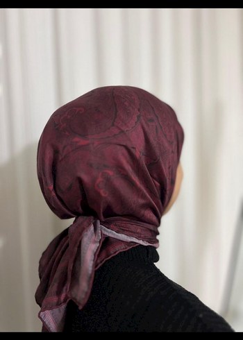 Bordo İpek Görünümlü Kadın Fular - Görsel 3