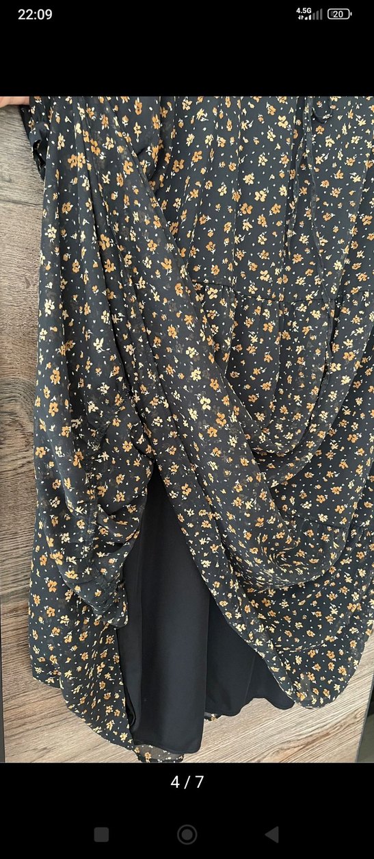 Uzun Kol Bohem Desenli Kahverengi Elbise - Görsel 3