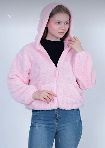 Peluş fermuarlı sweatshirt