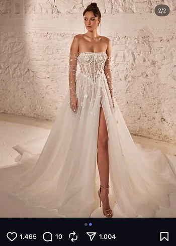 Straplez Beyaz Gelinlik - Görsel 5