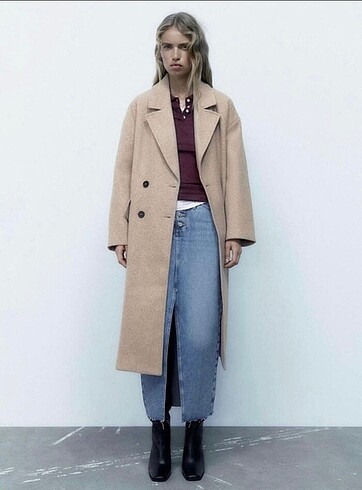 Zara Zara oversize kaban bej rengi