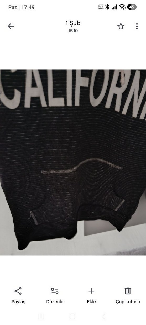 Gri Kadın Yüksek Yakalı Sweatshirt - Görsel 2