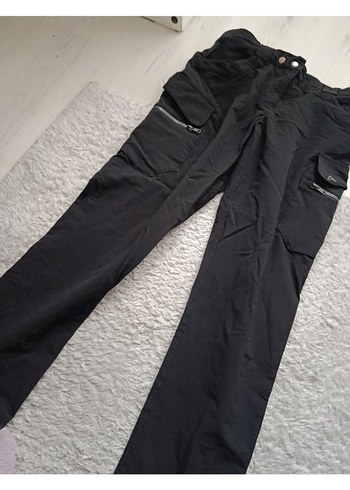 bayan Lacivert Denim Fermuarlı Pantolon - Görsel 5