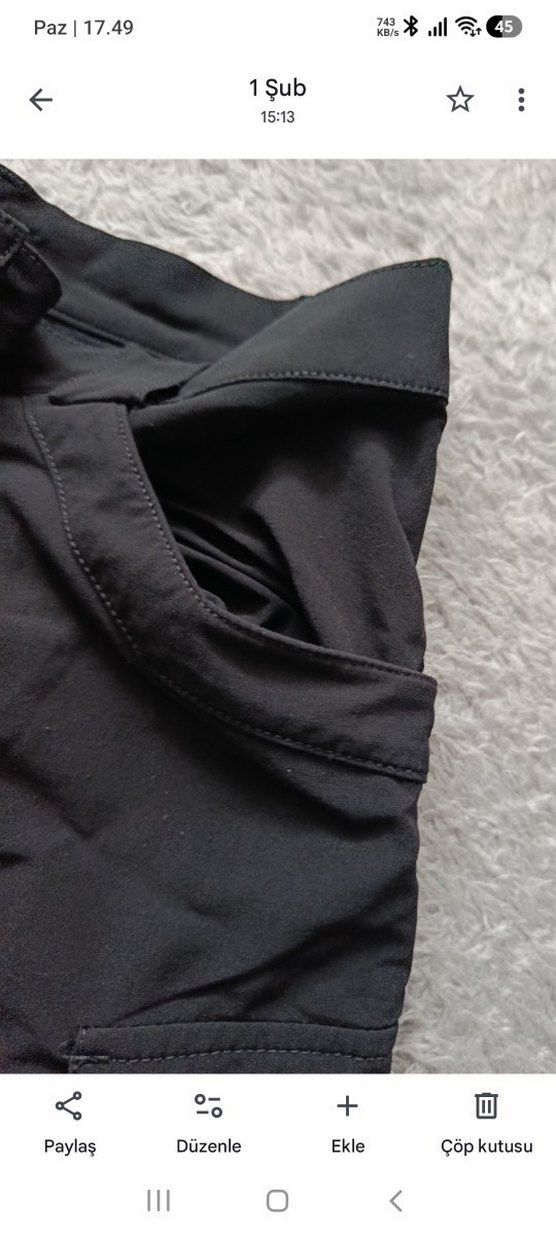 bayan Lacivert Denim Fermuarlı Pantolon - Görsel 2