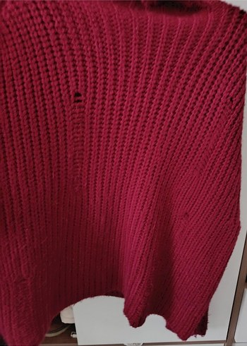 Bordo Kadın Triko Balıkçı Yaka Kazak - Görsel 4