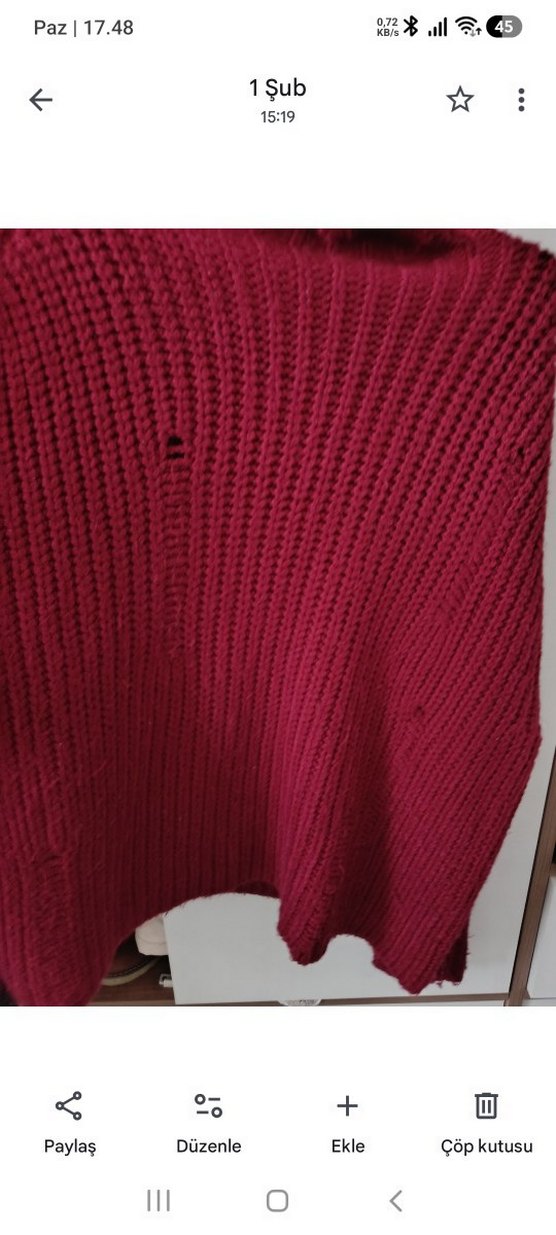 Bordo Kadın Triko Balıkçı Yaka Kazak - Görsel 4