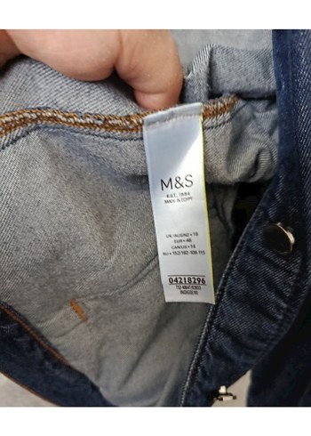 Düğmeli Kadın Kot Ceket Mavi - Görsel 6