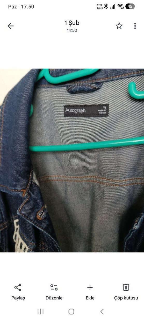 Düğmeli Kadın Kot Ceket Mavi - Görsel 2