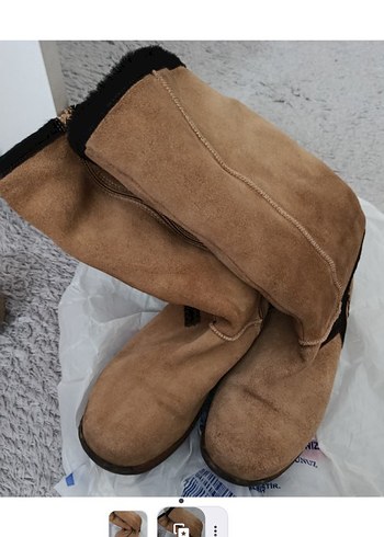 Kahverengi Süet Kürklü Kadın Dolgu Topuk Bot - Görsel 2