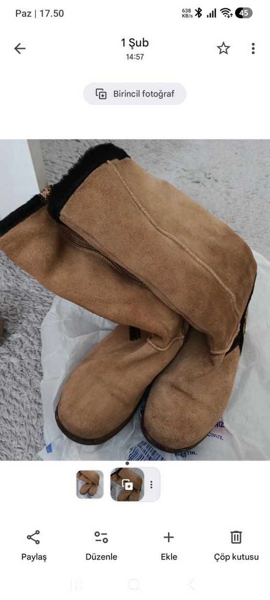 Kahverengi Süet Kürklü Kadın Dolgu Topuk Bot - Görsel 2