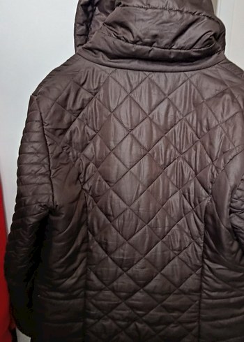 Kahverengi Kapüşonlu Fermuarlı Kadın Mont - Görsel 4