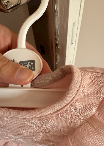 Pembe Fırfırlı Nakışlı Kız Elbise - Görsel 6