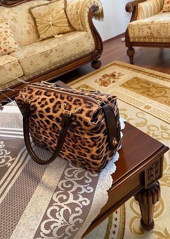 Seçil Leopar Desenli Deri Kadın Çanta - Görsel 6