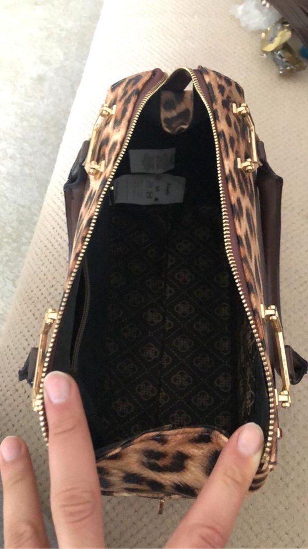 Seçil Leopar Desenli Deri Kadın Çanta - Görsel 4