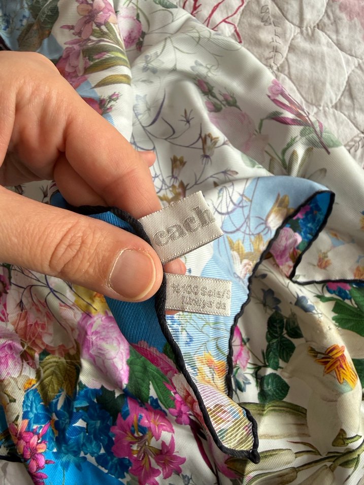 Çiçek Desenli cacharel ipek teli eşarp - Görsel 3