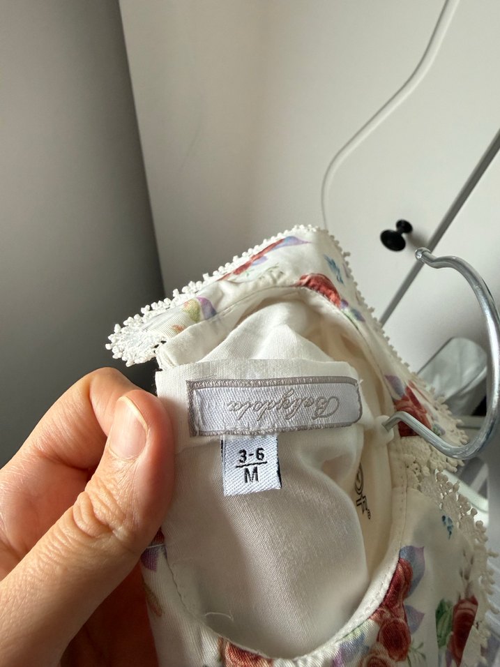 Çiçek Desenli Uzun Kollu Kız Elbisesi - Görsel 3