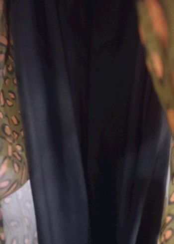 Uzun Kollu Kahverengi Yılan Desenli Bohem Elbise - Görsel 3