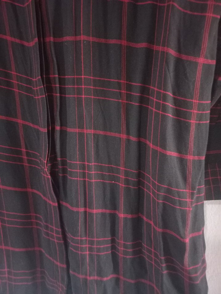 Bordo Düğmeli Uzun Kollu Gömlek - Görsel 2