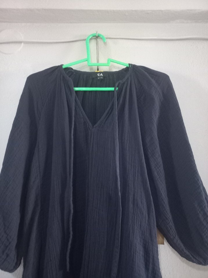 Siyah Bohem V Yaka - Görsel 2