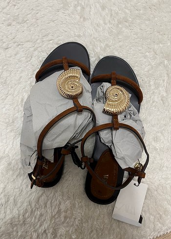 Zara Taba Süet Sandalet - Görsel 2