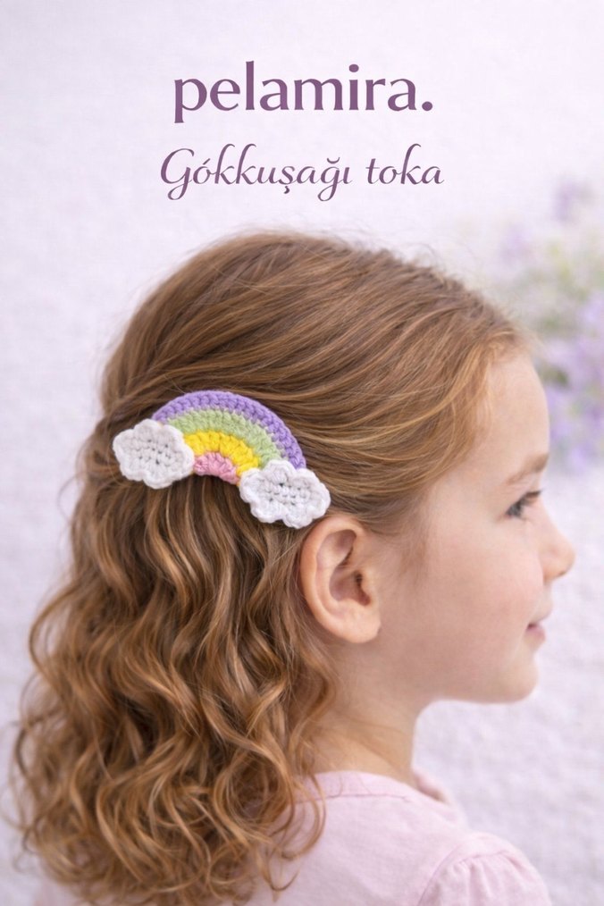 Pelamira Pastel Renkli Bohem Çocuk Saç Tokası - Görsel 3