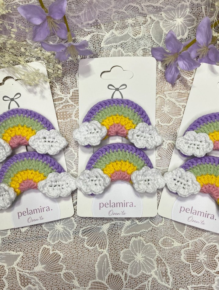Pelamira Pastel Renkli Bohem Çocuk Saç Tokası - Görsel 2