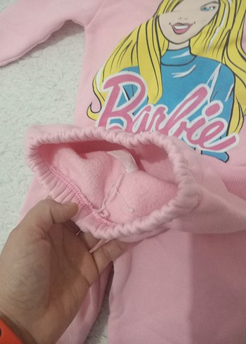 Kız Çocuk Pembe Barbie Baskılı Eşofman Takımı - Görsel 2