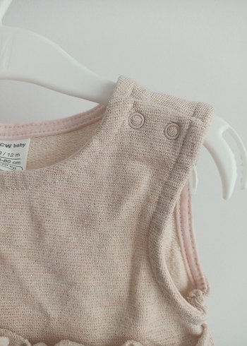 Kız Çocuk Nakışlı Kolsuz Bej Elbise - Görsel 3