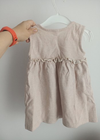 Kız Çocuk Nakışlı Kolsuz Bej Elbise - Görsel 2