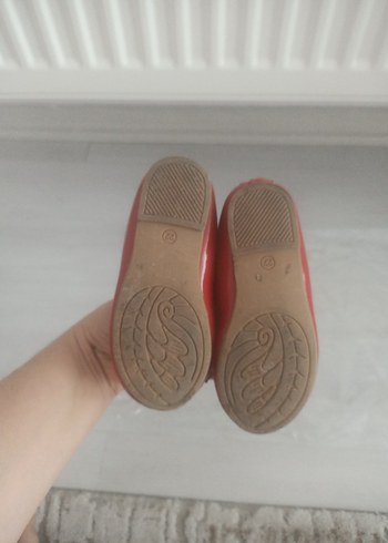 22 numara Kız Çocuk Kırmızı Fiyonklu Babet Ayakkabı - Görsel 4